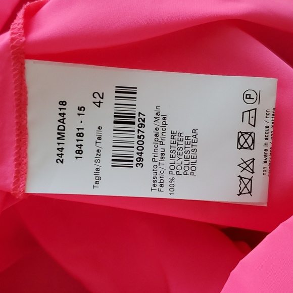 NWT MSGM Neon Pink Off Shoulder Heart Dress - Picture 9 of 13